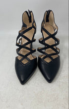 Load image into Gallery viewer, Adrienne Vittadini Womens Nali Black Back Zip Block Pump Heels Size 7.5M
