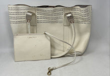 Load image into Gallery viewer, Calvin Klein Womens White Metallic Double Handle Shoulder Bag With Wallet

