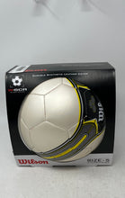 Load image into Gallery viewer, Wilson WSCR Outdoor Play Soccer Ball Size 5 With Durable Synthetic Leather Cover
