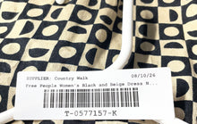 Load image into Gallery viewer, Free People Womens Black Beige Geometric Short Sleeve V-Neck Maxi Dress
