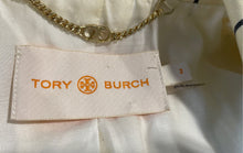 Load image into Gallery viewer, Authentic Tory Burch Womens Yellow Striped Print Double-Breasted Blazer Size 2
