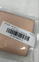 Load image into Gallery viewer, Coach Womens Beige Crossgrain Leather Card Holder Corner Zip Bifold Wallet
