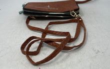 Load image into Gallery viewer, Darcy Marks Womens Brown Floral Print Leather Inner Pocket Crossbody Purse
