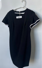 Load image into Gallery viewer, Calvin Klein Womens Black Short Sleeve Back Zip Sheath Dress Size 12P
