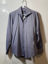 Load image into Gallery viewer, Hugo Boss Mens Gray Cotton Long Sleeve Collared Slim Fit Dress Shirt Sz 15.5 39
