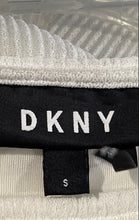 Load image into Gallery viewer, DKNY Womens White Ribbed Short Sleeve Boat Neck Peplum Hem Blouse Top Size Small
