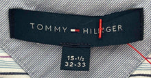 Load image into Gallery viewer, Tommy Hilfiger Mens Blue Striped Long Sleeve Dress Shirt Size 32-33
