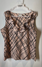 Load image into Gallery viewer, New York &amp; Company Womens Pink And Black Plaid Ruffle Blouse Top Size L
