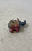 Load image into Gallery viewer, Decorative Hand-Carved Stone Etched Spiral And Floral Inlay Elephant Figurine
