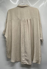Load image into Gallery viewer, Max Studio London Womens Beige Short Sleeve Pointed Collar Button-Up Shirt Sz XL
