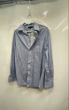 Load image into Gallery viewer, Tommy Hilfiger Mens Blue Pinstripe Slim Fit Collared Dress Shirt Size 15.5 32/33
