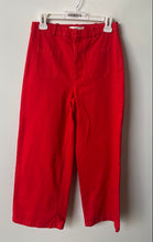 Load image into Gallery viewer, Zara Womens Red Flat Front Pockets Wide-Leg Cropped Pants Size XS
