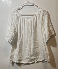 Load image into Gallery viewer, Terzo Millennio Womens White Round Neck Short Sleeve Pullover Blouse Top Size S
