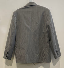 Load image into Gallery viewer, Zara Womens Gray Pinstripe Long Sleeve Peak Lapel Double-Breasted Blazer Size XS
