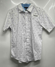 Load image into Gallery viewer, Tommy Hilfiger Kids White Printed Short Sleeve Collared Button-Up Shirt Size L
