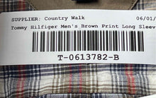 Load image into Gallery viewer, Tommy Hilfiger Mens Brown Plaid Print Collared Long Sleeve Button-Up Shirt Sz L
