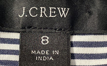 Load image into Gallery viewer, J.Crew Womens White Blue Striped Long Sleeve Cropped Button-Up Shirt Size 8
