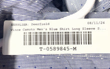 Load image into Gallery viewer, Vince Camuto Mens Blue Printed Long Sleeve Collared Button-Up Shirt Size Large
