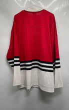 Load image into Gallery viewer, Adidas Mens Red White Black V-Neck Long Sleeve Pullover Hockey Jersey Size Large
