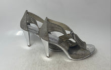 Load image into Gallery viewer, Michael Kors Womens Berkley Silver Glitter Open Toe Strappy Heels Size 9
