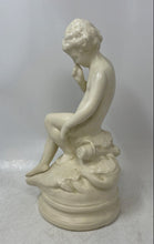 Load image into Gallery viewer, Antique White Ceramic Nude Boy Threatening Cupid Decorative Figurine
