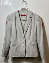 Load image into Gallery viewer, Hugo Boss Womens Gray Red Pockets Long Sleeve Two-Button Blazer Size 4
