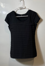 Load image into Gallery viewer, Ann Taylor Womens Black Short Sleeve Round Neck Pullover Blouse Top Size S
