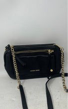 Load image into Gallery viewer, Michael Kors Womens Mitchell Black Gold Pebble Leather Chain Strap Crossbody Bag
