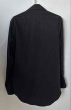 Load image into Gallery viewer, Calvin Klein Mens Black Long Sleeve Slim Fit Herringbone Dress Shirt Size M
