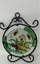 Load image into Gallery viewer, Mid-Century Multicolor Painted Glass Art Wall Hanging Decorative Plate
