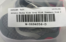 Load image into Gallery viewer, Athletic Works Kids Gray Pink Round Toe Low Top Sneakers Shoes Size 2
