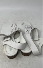 Load image into Gallery viewer, Michael Kors Womens White Leather Open Toe Block Heel Thong Sandals Size 7.5 M
