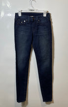 Load image into Gallery viewer, True Religion Womens Blue Denim Belt Loops Button Front Skinny Jeans Size 27
