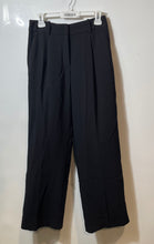 Load image into Gallery viewer, Zara Womens Black Slash Pockets Pleated Front Wide-Leg Dress Pants Size XS
