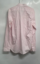 Load image into Gallery viewer, Express Mens White Pink Striped Long Sleeve Collared Fitted Dress Shirt Size M
