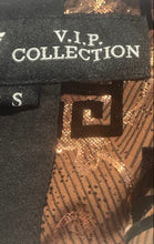 Load image into Gallery viewer, V.I.P. Collection Mens Brown Printed Collared Button-Up Shirt Size Small
