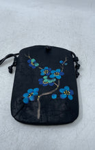 Load image into Gallery viewer, Unbranded Womens Black Blue Floral Chinese Inner Pockets Phone Crossbody Bag
