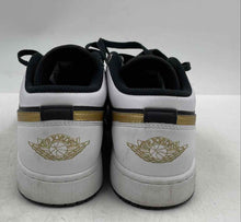 Load image into Gallery viewer, Authentic Nike Boys Air Jordan 1 Low GS White Black Gold Sneaker Shoes Size 7Y
