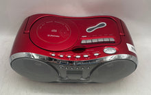 Load image into Gallery viewer, Emerson Model PD3500RD Red Radio Cassette Tape Player Untested
