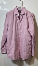 Load image into Gallery viewer, Hugo Boss Mens Pink Geometric Print Cotton Long Sleeve Dress Shirt Sz 15.5 32/33
