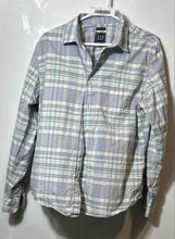Load image into Gallery viewer, Gap Mens Multicolor Plaid Print Stretch Long Sleeve Dress Shirt Size M
