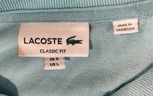 Load image into Gallery viewer, Lacoste Mens Blue Cotton Short Sleeve Spread Collar Classic Fit Polo Shirt Sz L
