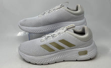 Load image into Gallery viewer, Adidas Womens Cloudfoam Comfy IH3612 White &amp; Gold Tone Sneaker Shoes Size 8.5

