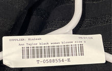 Load image into Gallery viewer, Ann Taylor Womens Black Striped Print Long Sleeve Blouse Top Size Small
