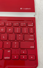 Load image into Gallery viewer, Logitech Red Bluetooth Portable Ultra Thin Keyboard Cover Case Untested
