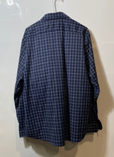 Load image into Gallery viewer, Express Mens Blue Plaid Long Sleeve Collared Button-Up Shirt Size XL
