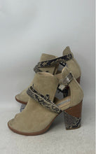 Load image into Gallery viewer, Ariat Womens Cream Brown Leather Peep Toe Block Heel Ankle Booties Size 7.5 B
