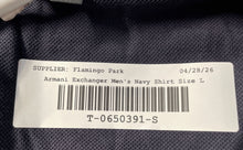 Load image into Gallery viewer, Armani Exchange Mens Navy Cotton Short Sleeve Collared Polo Shirt Size Large

