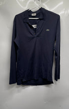 Load image into Gallery viewer, Lacoste Mens Navy Blue Long Sleeve Spread Collar Golf Polo Shirt Size 3
