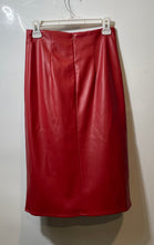 Load image into Gallery viewer, Fashion Nova Womens Red Back Zip Side Slit Midi Straight &amp; Pencil Skirt Size M
